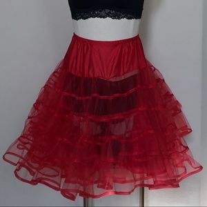 Red  knee-length Petticoat
